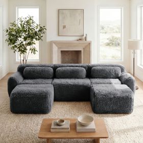 U-shaped Boneless Sofa 32D High Density Sponge Bottom Anti-Slip Design With Chaise Free Combination Full-compression Vacuum Packaging Deep Seat D